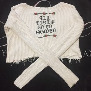 Cream Knit Crop Top Sweater